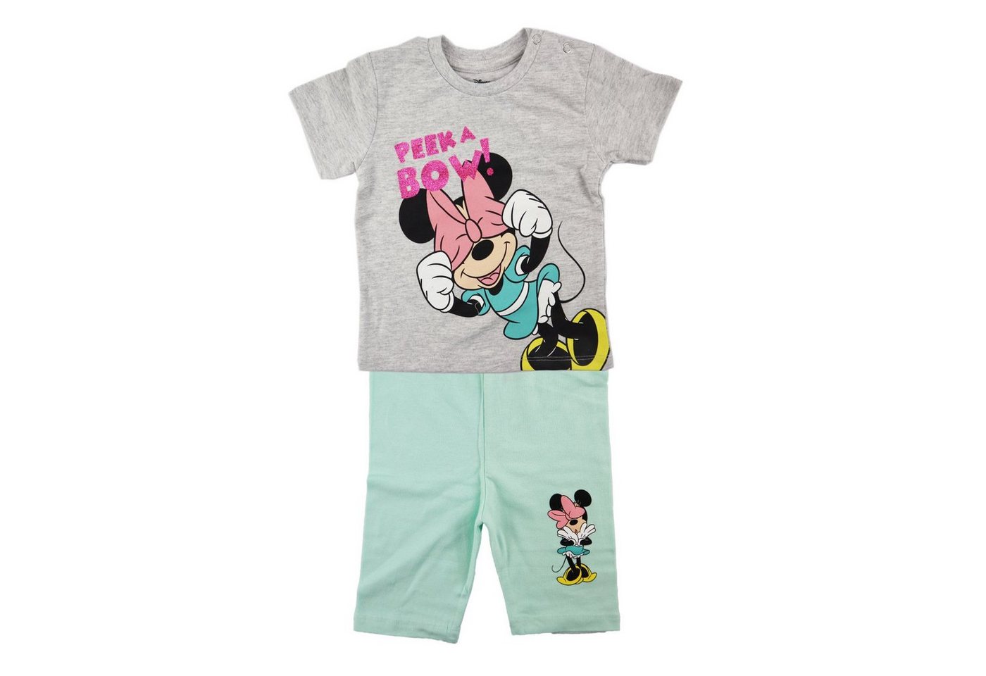 Disney Minnie Mouse Print-Shirt Minnie Maus Baby Mädchen Sommerset Shorts plus T-Shirt Gr. 62 bis 86 von Disney Minnie Mouse