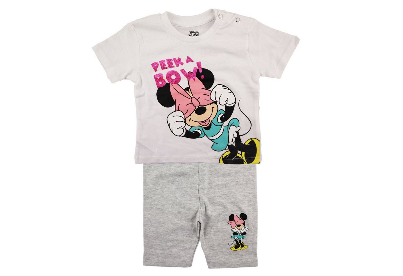 Disney Minnie Mouse Print-Shirt Minnie Maus Baby Mädchen Sommerset Shorts plus T-Shirt Gr. 62 bis 86 von Disney Minnie Mouse