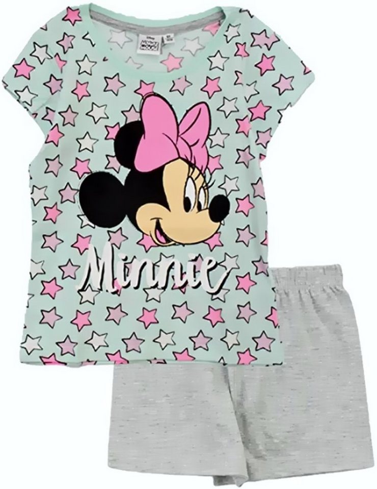 Disney Minnie Mouse Pyjama Minnie Mouse Pyjama ShortY mit Hose Pyjama kurz Mädchen Schlafanzug T-Sirt + Hose Kinderpyjama 3 4 5 6 8 Jahre 98 104 110 116 128 cm von Disney Minnie Mouse