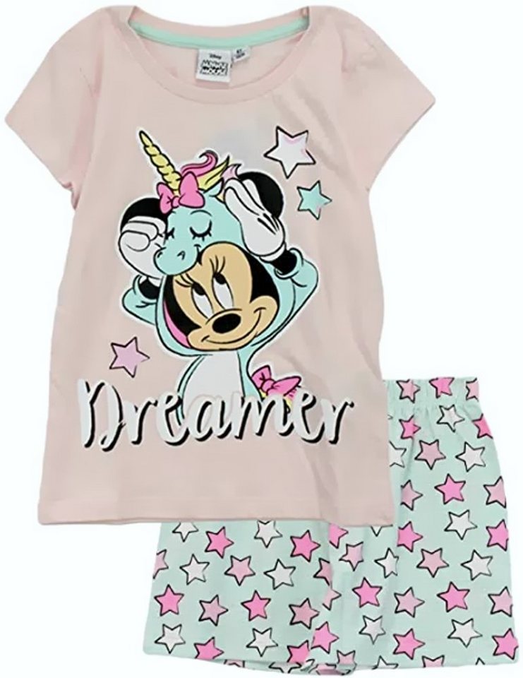 Disney Minnie Mouse Pyjama Minnie Mouse Pyjama ShortY mit Hose Pyjama kurz Mädchen Schlafanzug T-Sirt + Hose Kinderpyjama 3 4 5 6 8 Jahre 98 104 110 116 128 cm von Disney Minnie Mouse