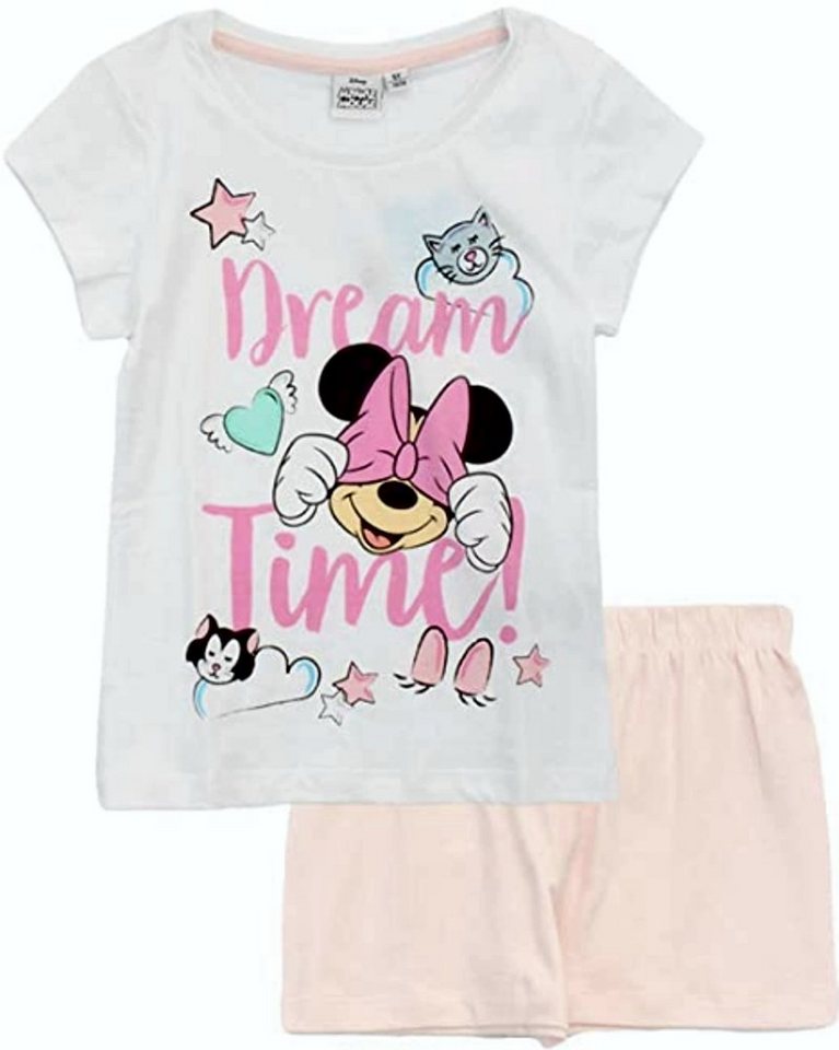 Disney Minnie Mouse Pyjama Minnie Mouse Pyjama ShortY mit Hose Pyjama kurz Mädchen Schlafanzug T-Sirt + Hose Kinderpyjama 3 4 5 6 8 Jahre 98 104 110 116 128 cm von Disney Minnie Mouse