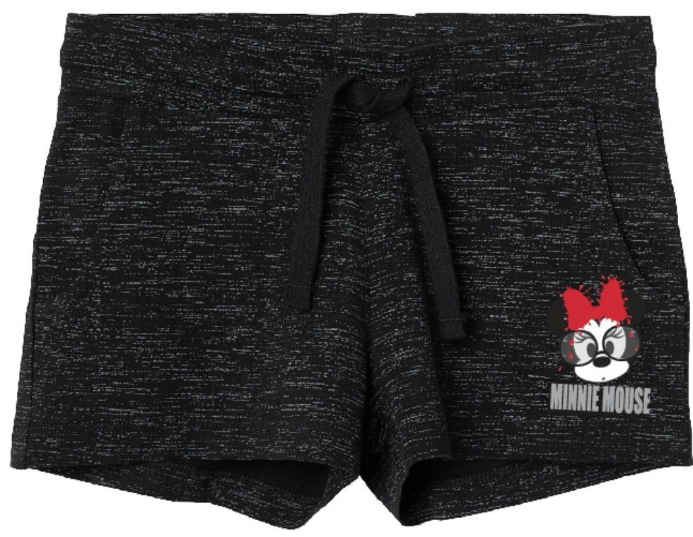 Disney Minnie Mouse Relaxshorts Minnie Maus kurze Mädchen Shorts Gr. 116 bis 146, in Grau Schwarz mit Taschen von Disney Minnie Mouse