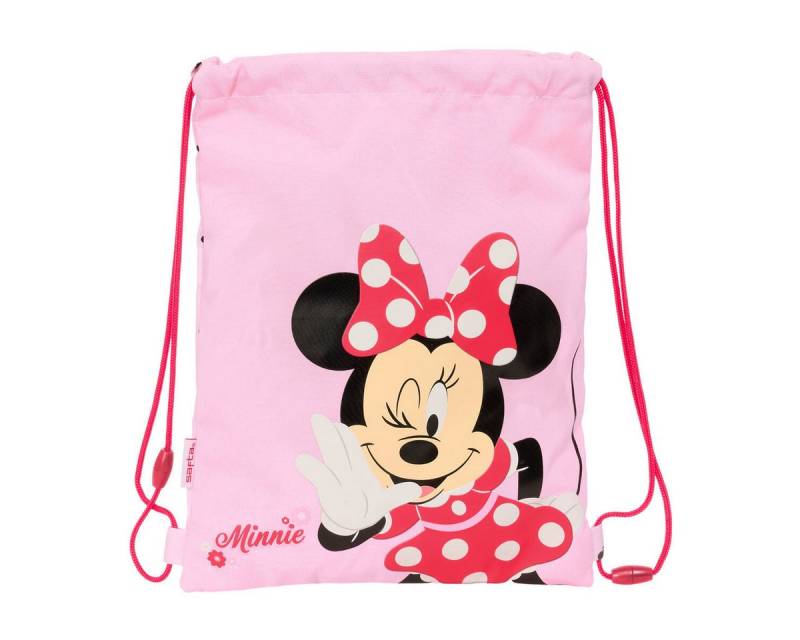 Disney Minnie Mouse Rucksack Rucksacktasche mit Bändern Minnie Mouse Naive Rosa 26 x 34 x 1 cm von Disney Minnie Mouse