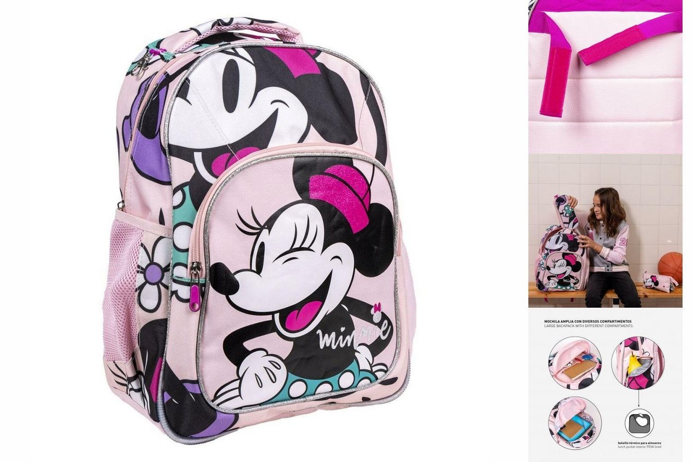 Disney Minnie Mouse Rucksack Minnie mouse Kinder-Rucksack Minnie Mouse Rosa 32 x 15 x 42 cm von Disney Minnie Mouse