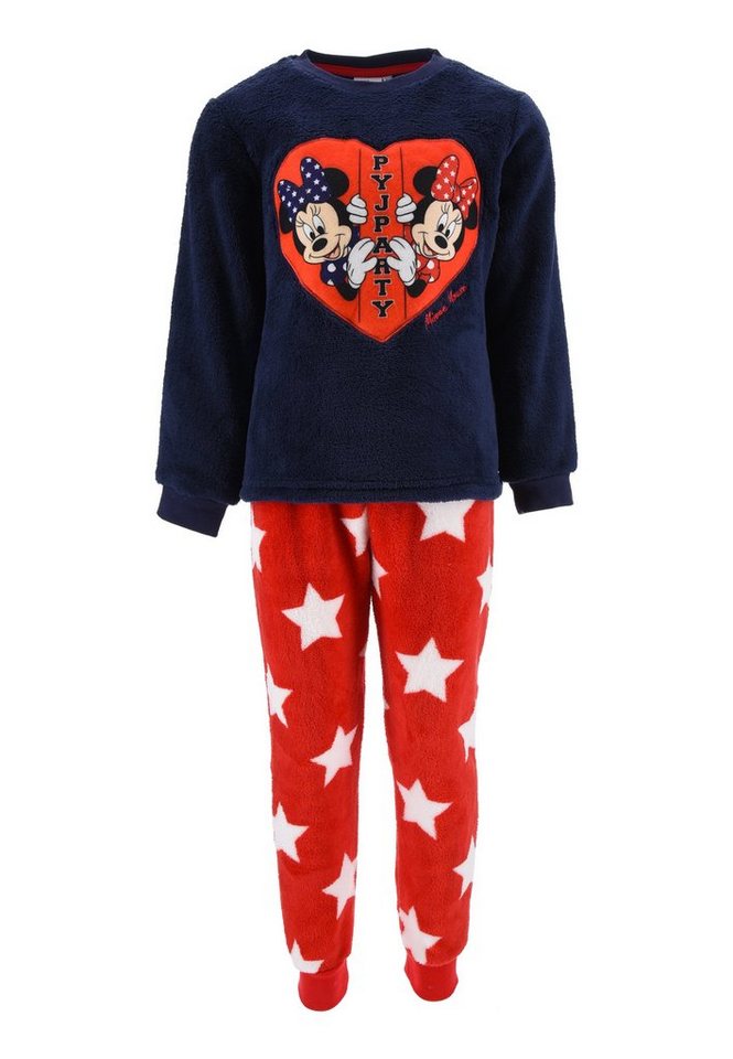 Disney Minnie Mouse Schlafanzug Kinder Mädchen Schlafanzug Kinder Pyjama Langarm Shirt + Schlaf-Hose (2 tlg) Mini Maus von Disney Minnie Mouse