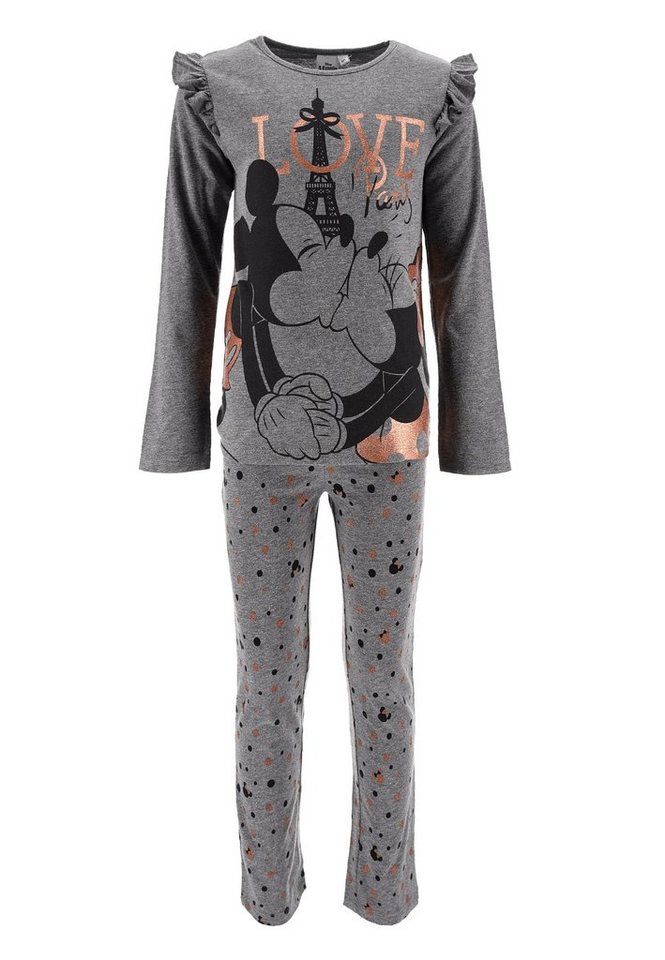 Disney Minnie Mouse Schlafanzug Kinder Mädchen Schlafanzug Kinder Pyjama Langarm Shirt + Schlaf-Hose (2 tlg) Mini Maus von Disney Minnie Mouse