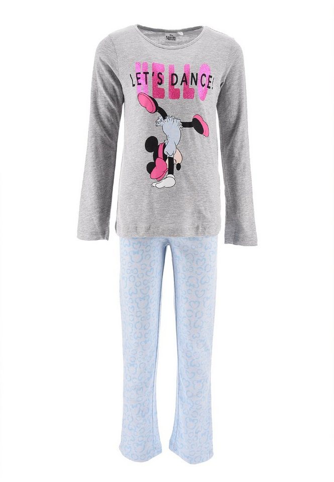 Disney Minnie Mouse Schlafanzug Kinder Mädchen Schlafanzug Kinder Pyjama Langarm Shirt + Schlaf-Hose (2 tlg) Mini Maus von Disney Minnie Mouse