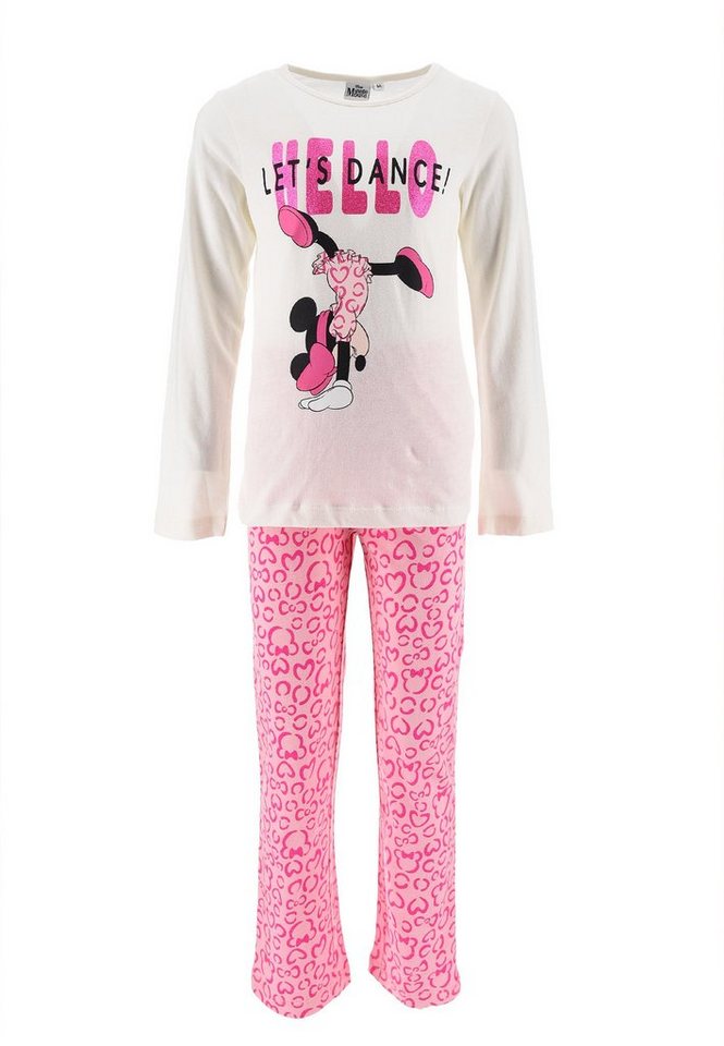 Disney Minnie Mouse Schlafanzug Kinder Mädchen Schlafanzug Kinder Pyjama Langarm Shirt + Schlaf-Hose (2 tlg) Mini Maus von Disney Minnie Mouse