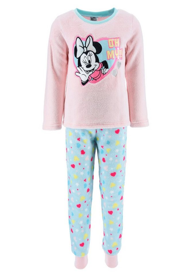 Disney Minnie Mouse Schlafanzug Kinder Mädchen Schlafanzug Kinder Pyjama Langarm Shirt + Schlaf-Hose (2 tlg) von Disney Minnie Mouse