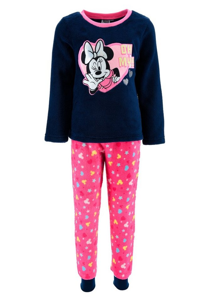 Disney Minnie Mouse Schlafanzug Kinder Mädchen Schlafanzug Kinder Pyjama Langarm Shirt + Schlaf-Hose (2 tlg) von Disney Minnie Mouse