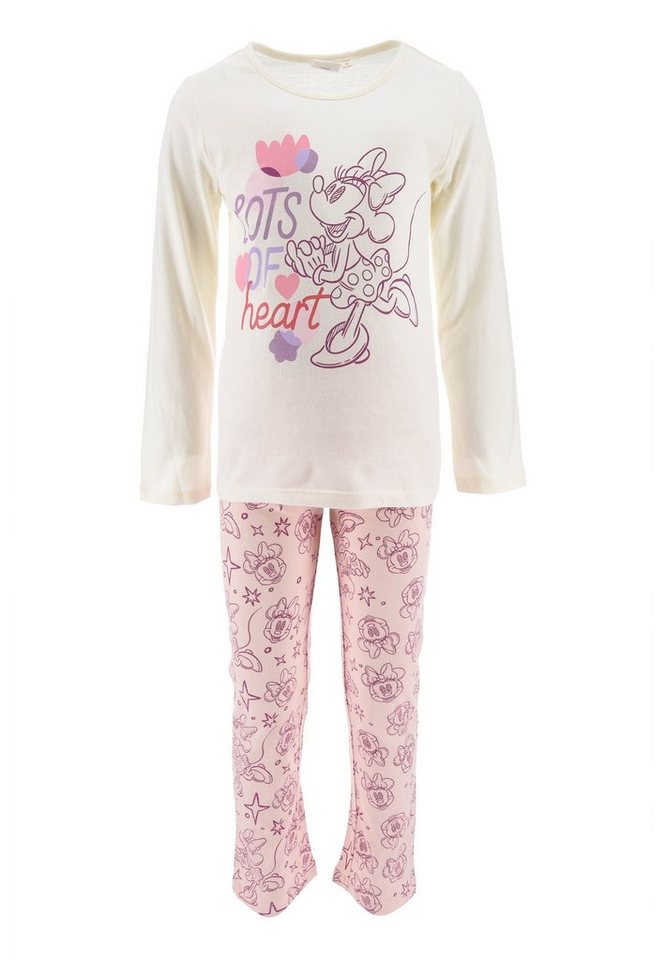 Disney Minnie Mouse Schlafanzug Kinder Mädchen Schlafanzug Kinder Pyjama Langarm Shirt + Schlaf-Hose (2 tlg) Mini Maus von Disney Minnie Mouse