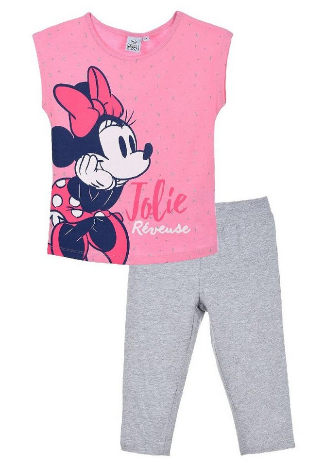 Disney Minnie Mouse Schlafanzug Kinder Mädchen Schlafanzug Kinder Pyjama kurzarm Shirt + Schlaf-Hose (2 tlg) Mini Maus von Disney Minnie Mouse