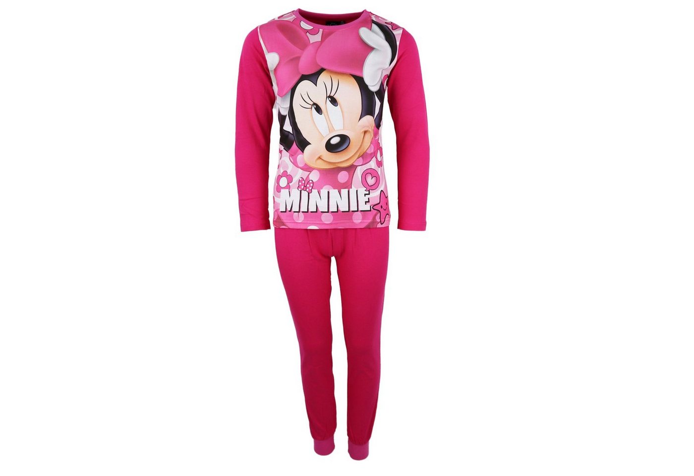 Disney Minnie Mouse Schlafanzug Kinder Pyjama Gr. 98 bis 128, Baumwolle, Rosa oder Pink von Disney Minnie Mouse