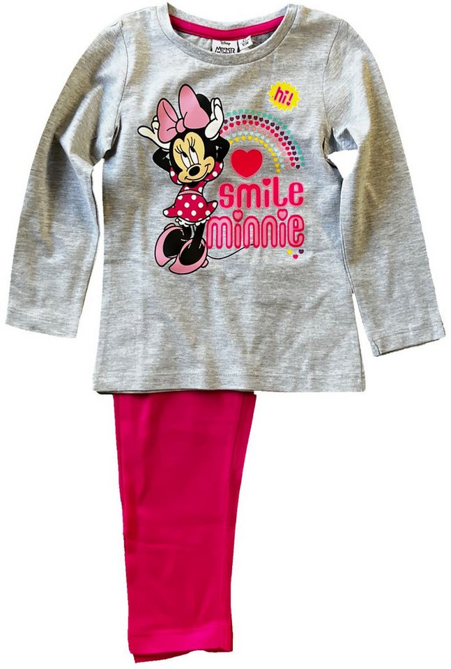 Disney Minnie Mouse Schlafanzug MINNIE MOUSE Pyjama langer Mädchen Schlafanzug 2-8 Jahre (Zweiteilger Kinder Pyjama) Langer Mädchen Schlafanzug von Disney Minnie Mouse