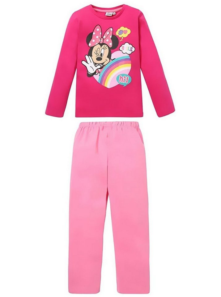 Disney Minnie Mouse Schlafanzug MINNIE MOUSE Pyjama langer Mädchen Schlafanzug 2-8 Jahre (Zweiteilger Kinder Pyjama) Langer Mädchen Schlafanzug von Disney Minnie Mouse