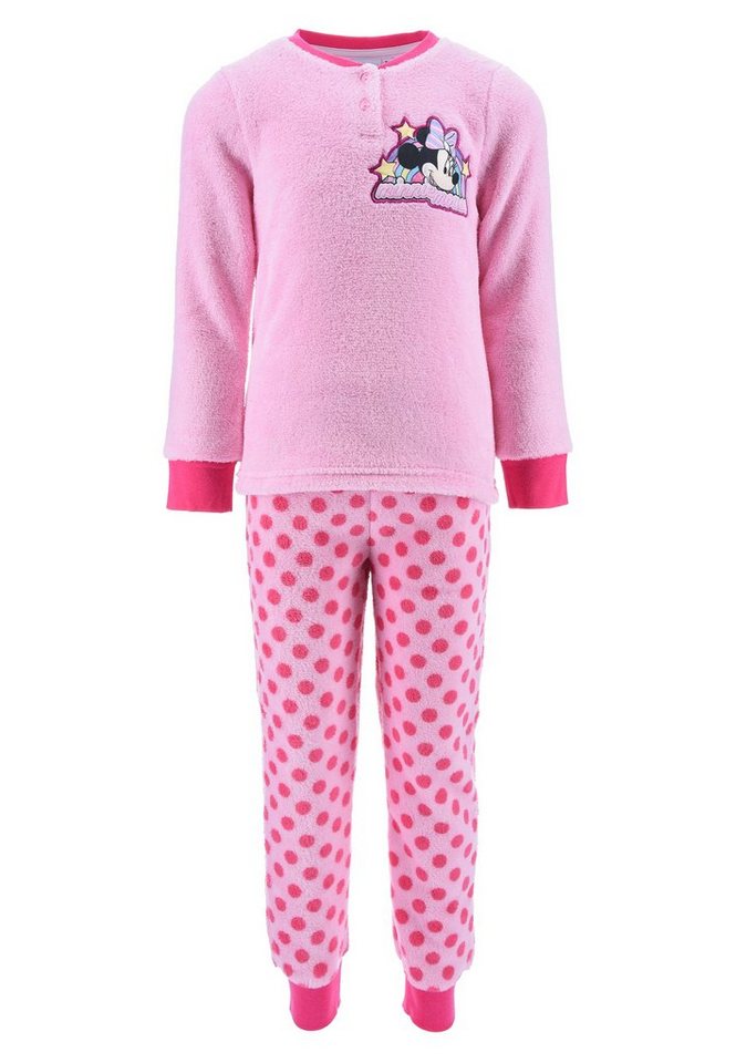 Disney Minnie Mouse Schlafanzug Mädchen Schlafanzug Pyjama Langarm Shirt + Schlaf-Hose (2 tlg) Mini Maus von Disney Minnie Mouse