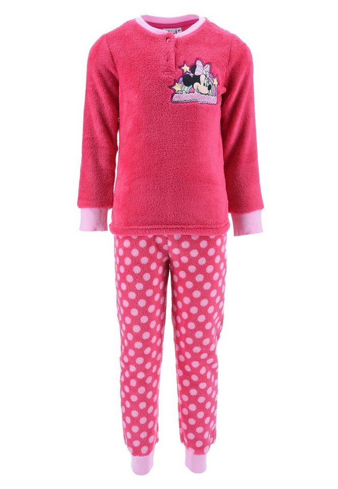 Disney Minnie Mouse Schlafanzug Mädchen Schlafanzug Pyjama Langarm Shirt + Schlaf-Hose (2 tlg) Mini Maus von Disney Minnie Mouse