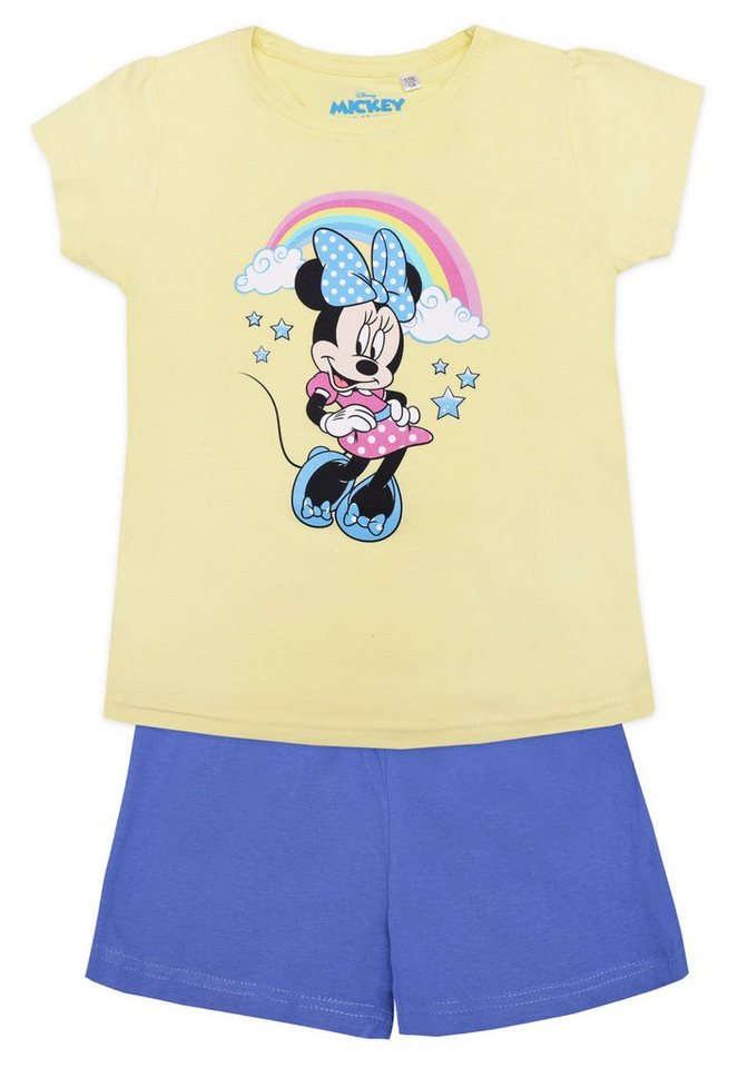 Disney Minnie Mouse Schlafanzug Mädchen kurzarm Pyjama Gr. 98 bis 128, Baumwolle von Disney Minnie Mouse