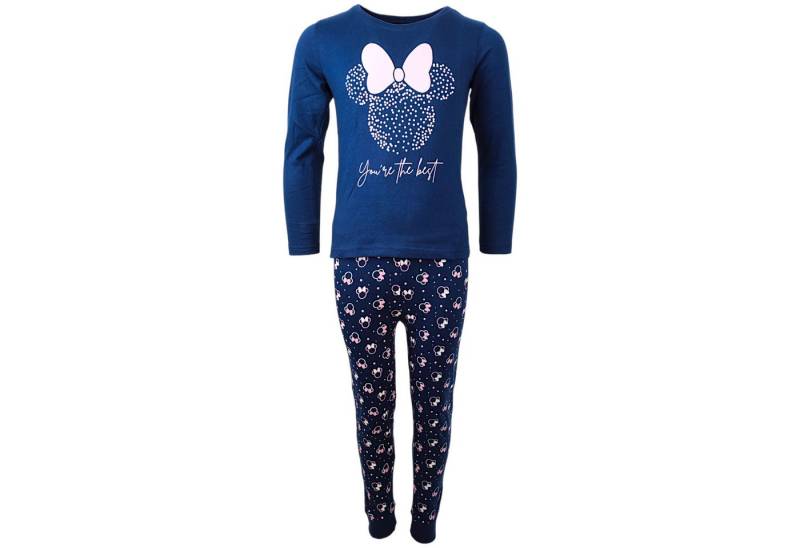 Disney Minnie Mouse Schlafanzug Minnie Maus (2 tlg) Mädchen Pyjama langarm Gr. 104 - 134 cm von Disney Minnie Mouse