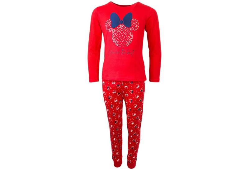 Disney Minnie Mouse Schlafanzug Minnie Maus (2 tlg) Mädchen Pyjama langarm Gr. 104 - 134 cm von Disney Minnie Mouse