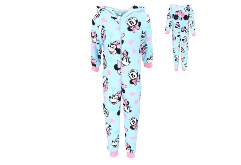 Disney Minnie Mouse Schlafanzug Minnie Maus Kuscheliger Fleece Schlafanzug Jumpsuit Kinder mit Hoodie von Disney Minnie Mouse