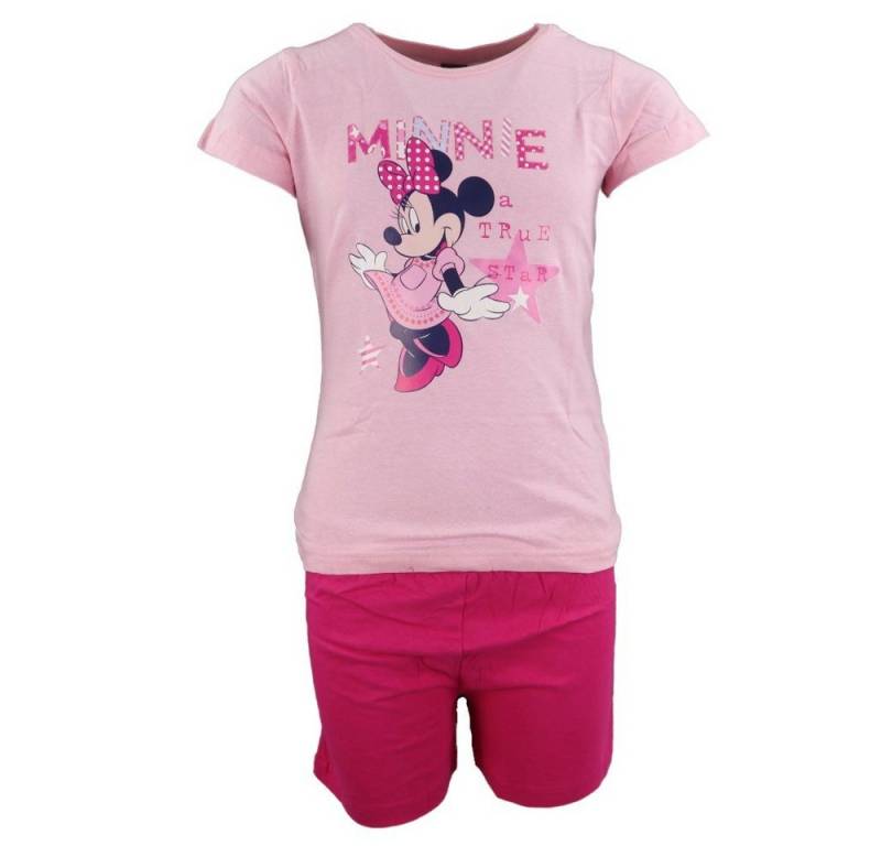 Disney Minnie Mouse Schlafanzug Minnie Maus Mädchen Kinder kurzarm Pyjama Gr. 110 bis 140, 100% Baumwolle von Disney Minnie Mouse