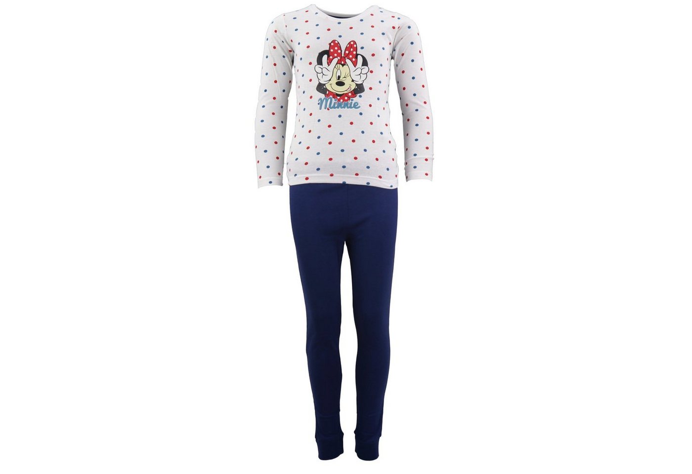 Disney Minnie Mouse Schlafanzug Minnie Maus Mädchen Kinder Pyjama Gr. 98 bis 128, 100% Baumwolle von Disney Minnie Mouse