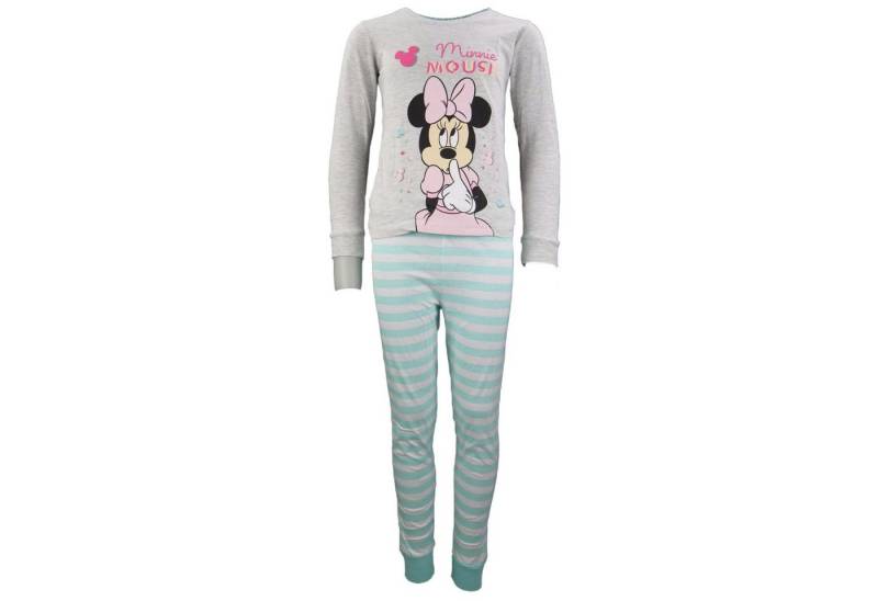 Disney Minnie Mouse Schlafanzug Minnie Maus Mädchen Kinder langarm Pyjama Gr. 104 bis 134 von Disney Minnie Mouse