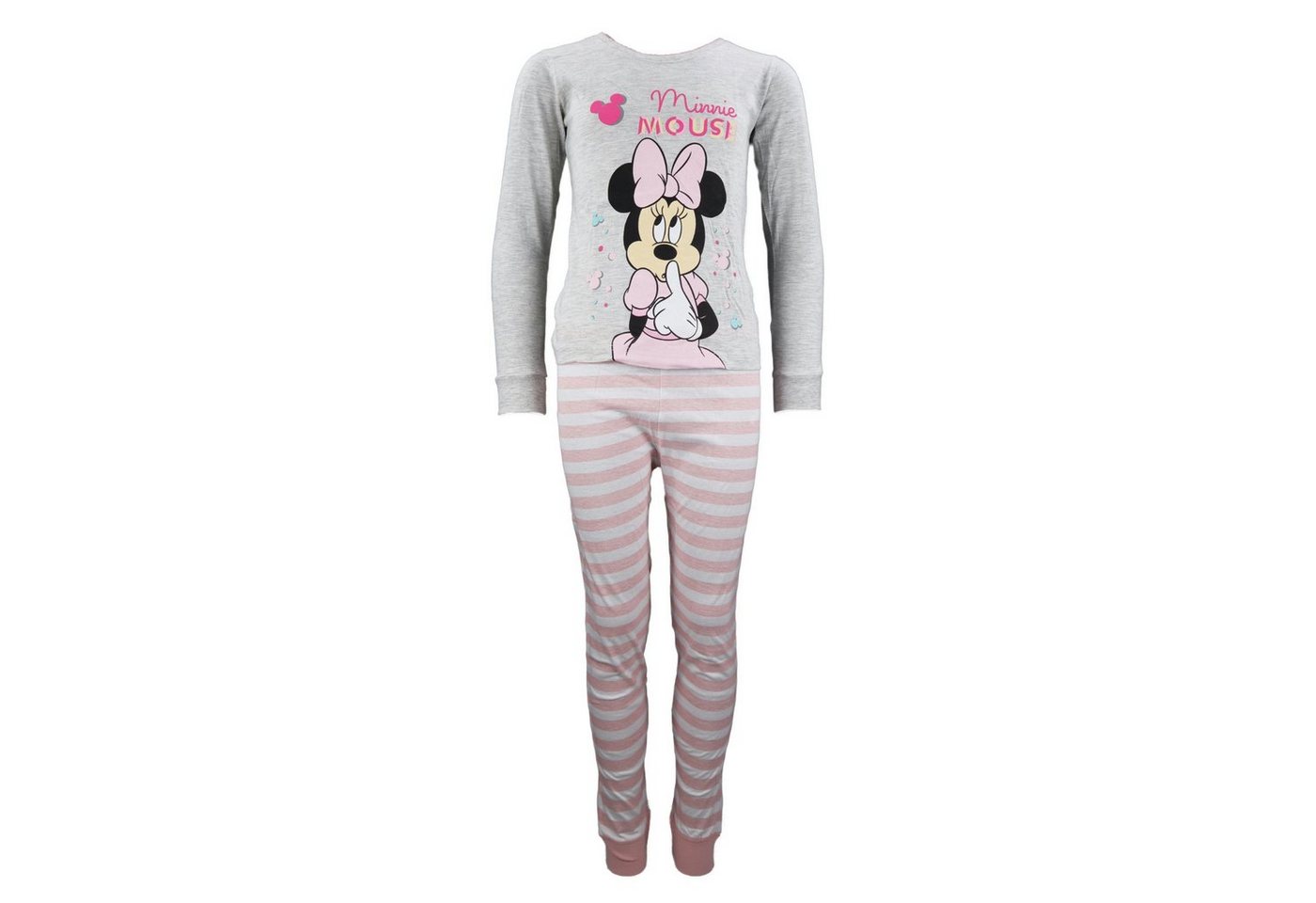 Disney Minnie Mouse Schlafanzug Minnie Maus Mädchen Kinder Pyjama lang Gr. 104 bis 134 von Disney Minnie Mouse