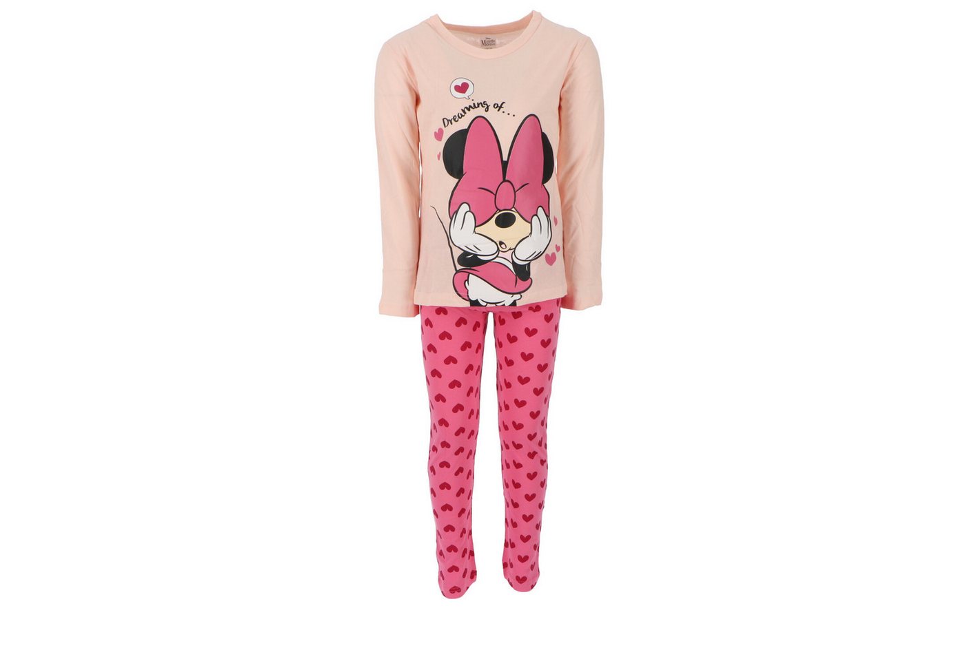 Disney Minnie Mouse Schlafanzug Minnie Mouse Maus Mädchen langarm Schlafanzug Pyjama lang 110/116 von Disney Minnie Mouse