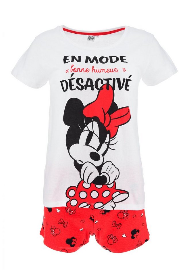 Disney Minnie Mouse Shorty Damen Frauen Sommer-Pyjama T-Shirt und Shorts Set kurz (2 tlg) von Disney Minnie Mouse