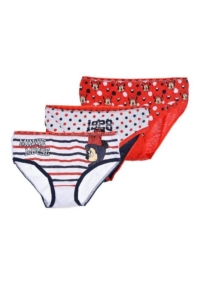 Disney Minnie Mouse Slip Kinder Mädchen Unterhosen Schlüpfer 3er Pack (3-St) Mini Maus von Disney Minnie Mouse