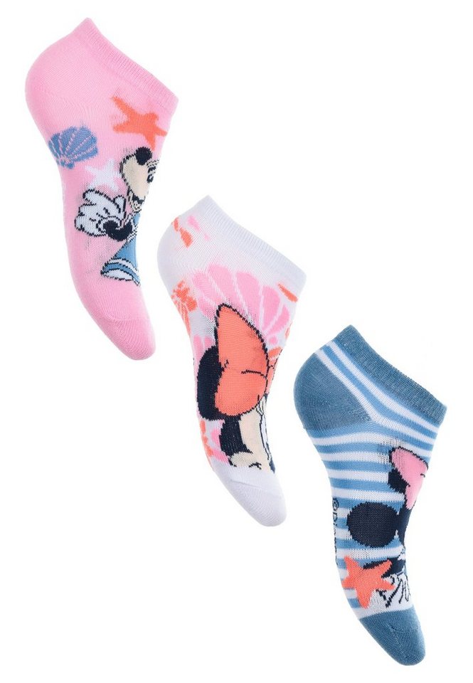 Disney Minnie Mouse Sneakersocken Kinder Mädchen Sneaker Strümpfe Socken (3-Paar) von Disney Minnie Mouse