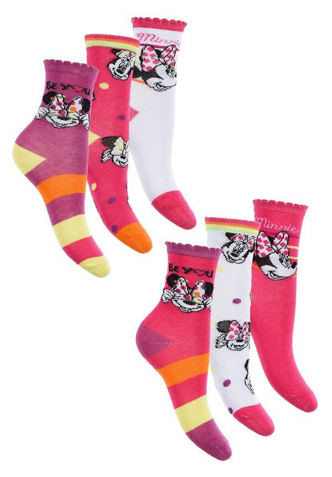 Disney Minnie Mouse Socken Kinder Mädchen Socken Strümpfe (6-Paar) von Disney Minnie Mouse