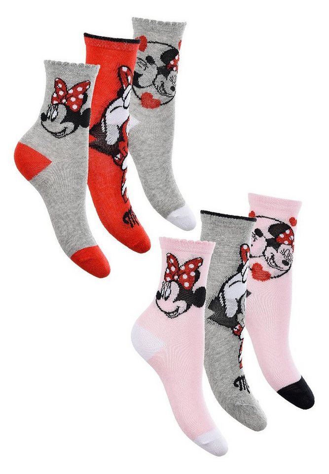 Disney Minnie Mouse Socken Kinder Mädchen Socken Strümpfe Paket (6-Paar) von Disney Minnie Mouse