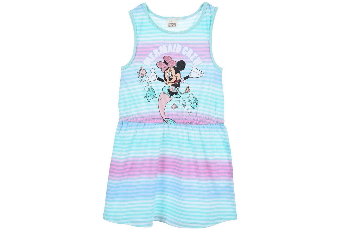 Disney Minnie Mouse Sommerkleid Minnie Maus- Mermaid Crew Mädchen Jerseykleid Gr. 98-128 cm von Disney Minnie Mouse