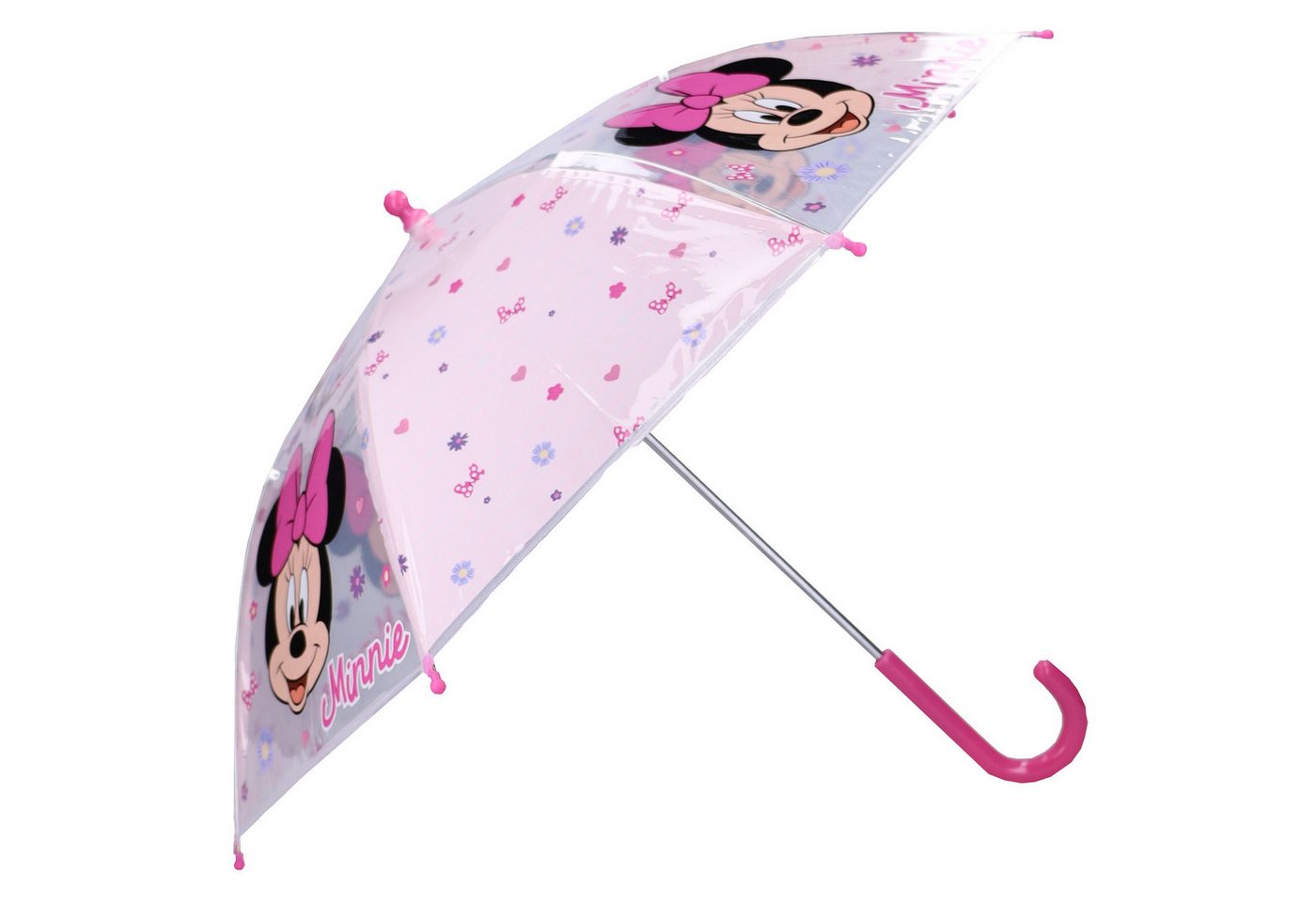 Disney Minnie Mouse Stockregenschirm ⌀ 71 cm Regenschirm für Kinder mit einfachem Öffnungsmechanismus von Disney Minnie Mouse