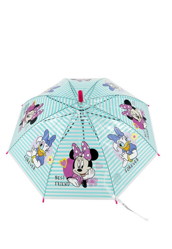 Disney Minnie Mouse Stockregenschirm Daisy Duck Kinder Automatik-Regenschirm türkis 82 cm, windfest von Disney Minnie Mouse