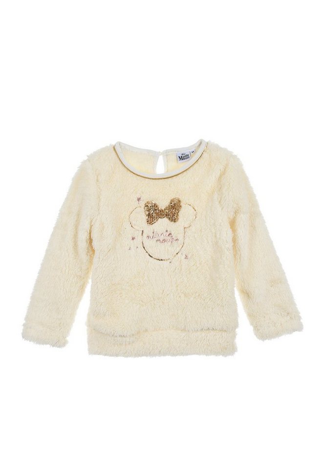 Disney Minnie Mouse Sweatshirt Kinder Mädchen Fleece Pullover Sweater mit Pailletten Mini Maus von Disney Minnie Mouse