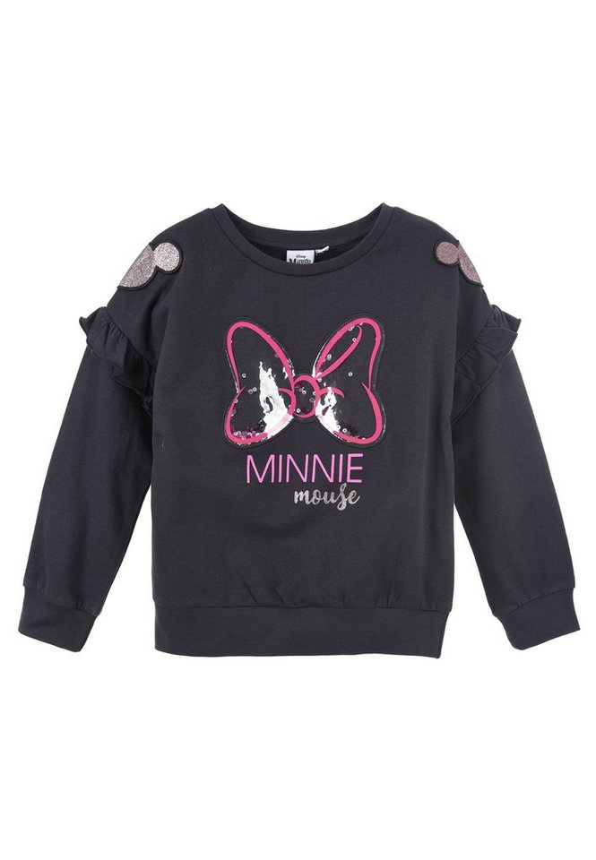 Disney Minnie Mouse Sweatshirt Minnie Mouse Kinder Mädchen Pullover Sweat-Shirt Sweater Motiv aus Pailletten von Disney Minnie Mouse