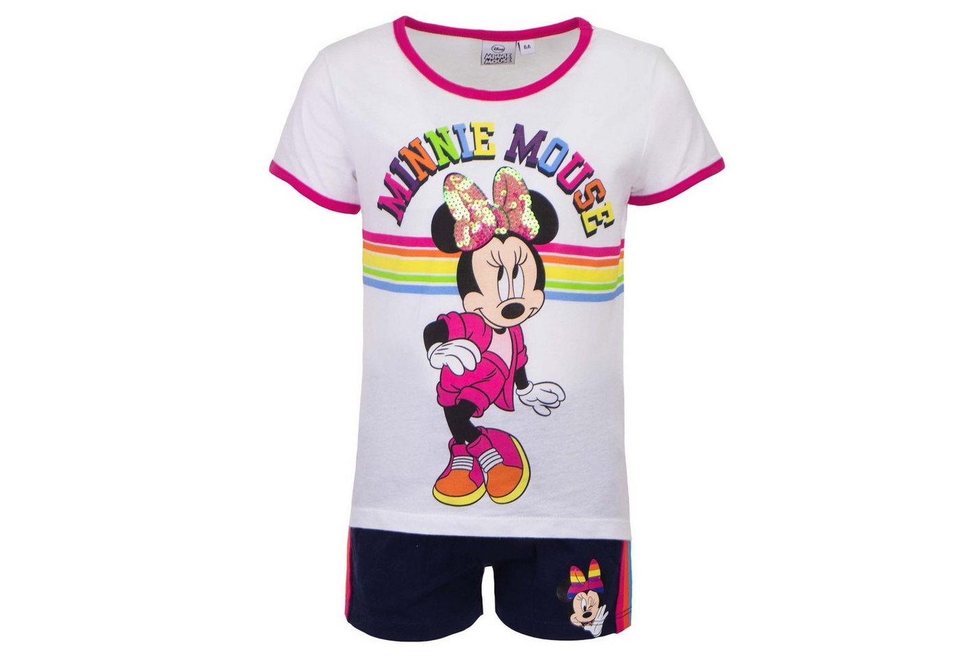 Disney Minnie Mouse T-Shirt Disney Minnie Maus Kinder Mädchen Sommerset Shorts plus T-Shirt Gr., Gr. 98 bis 128 von Disney Minnie Mouse