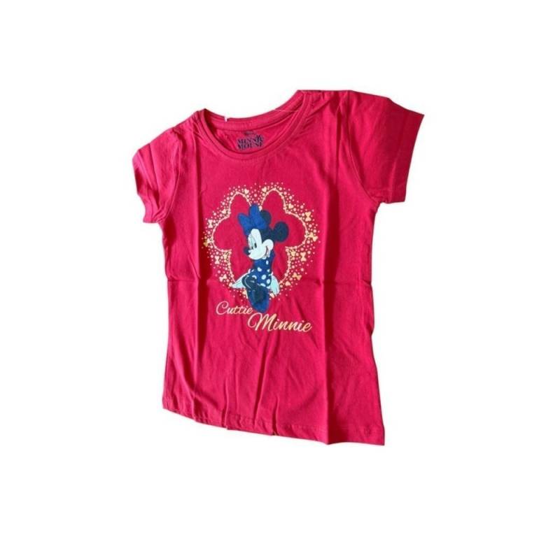 Disney Minnie Mouse T-Shirt MinnieMouse-Kurzarm-Shirt für Mädchen, Rot oder Weiß, Größen 92-116 von Disney Minnie Mouse