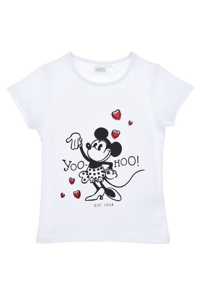 Disney Minnie Mouse T-Shirt Retro Mädchen Kurzarm-Shirt Kinder Oberteil Sommer von Disney Minnie Mouse