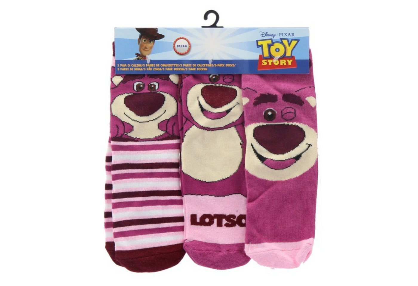 Disney Pixar Toy Story Socken Lotso Kinder Socken 3er-Pack weich & bunt (3-Paar) von Disney Pixar Toy Story