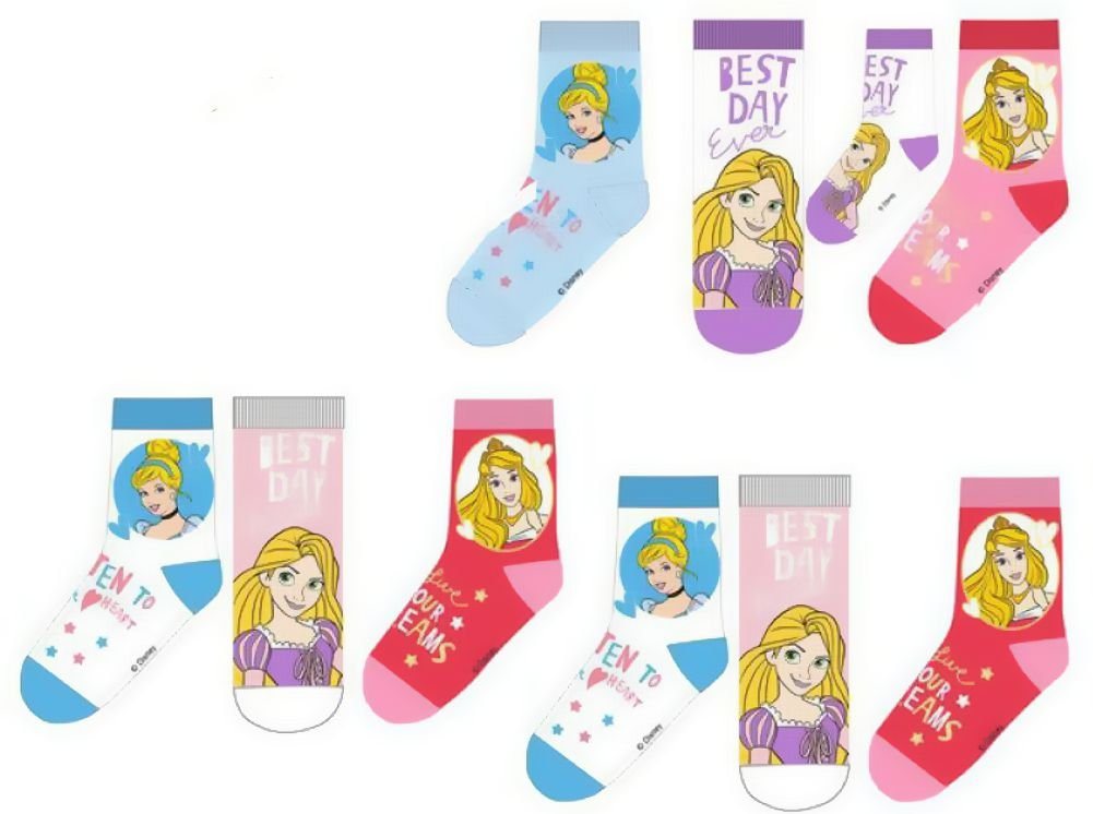 Disney Princess Feinsocken Disney Princess 9 Paar Socken Set für Mädchen Größe 23/26 27/30 31/34 Kindersocken Kindersocken Mädchenstrümpfe von Disney Princess