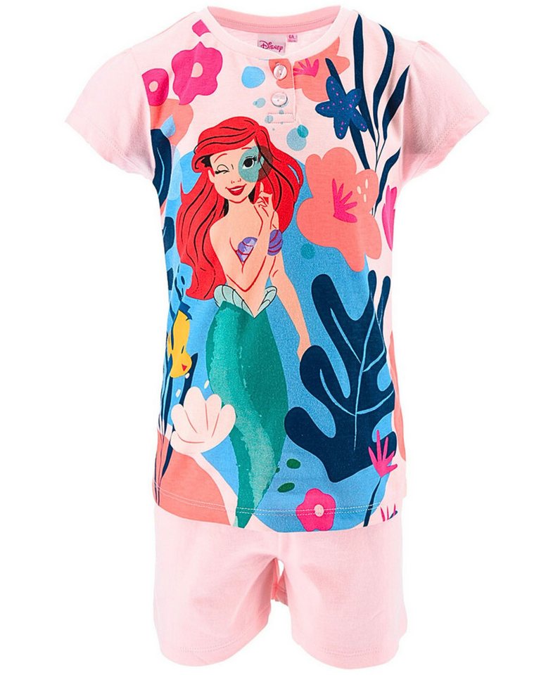 Disney Princess Schlafanzug Arielle (2 tlg) Pyjama Set kurz - Mädchen Shorty Gr. 98-128 cm von Disney Princess