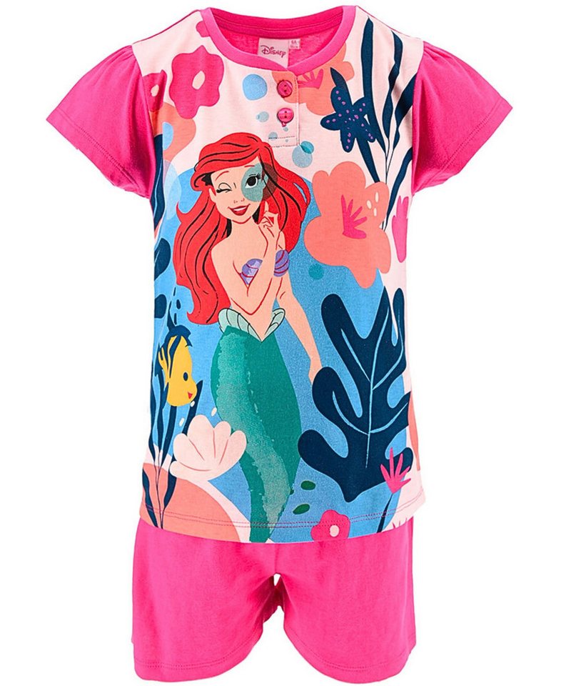 Disney Princess Schlafanzug Arielle (2 tlg) Pyjama Set kurz - Mädchen Shorty Gr. 98-128 cm von Disney Princess