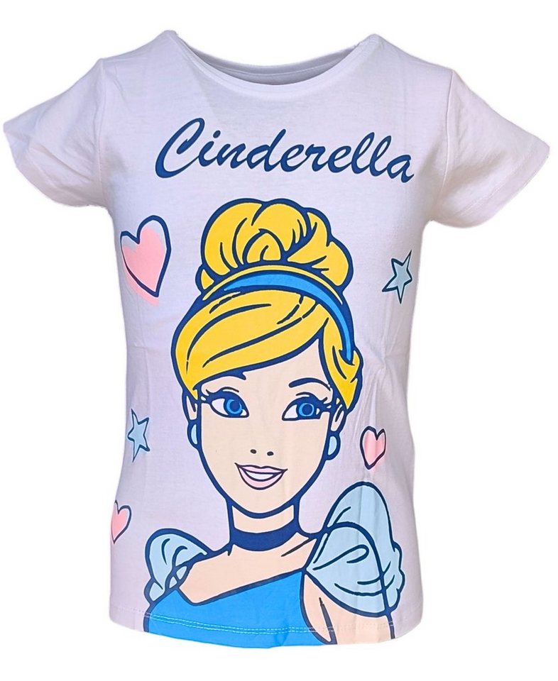 Disney Princess T-Shirt Cinderella Mädchen Kurzarmshirt aus Baumwolle Gr. 98- 128 cm von Disney Princess