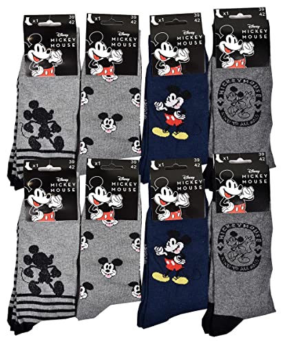 Disney Socks And Underwear – Herren-Socken Micky Maus aus Baumwolle – verschiedene Modelle je nach Verfügbarkeit – mehrfarbig Gr. One size, 6 Paar von Disney Socks And Underwear