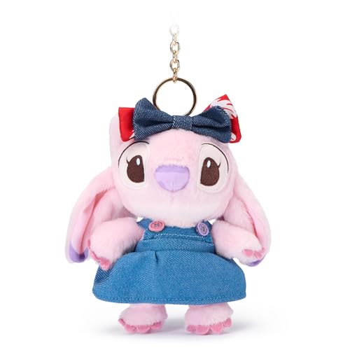 Disney Store Official - Lilo & Stitch - Angel - Kuscheltierschlüsselanhänger - 14 cm/5" - Plüsch-Alien an abnehmbarem Schlüsselanhänger - Geeignet ab 1 Jahr von Disney Store
